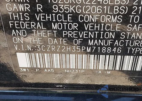 2023 Honda Hr-V Awd Lx from USA, damaged, VIN 3CZRZ2H35PM718846